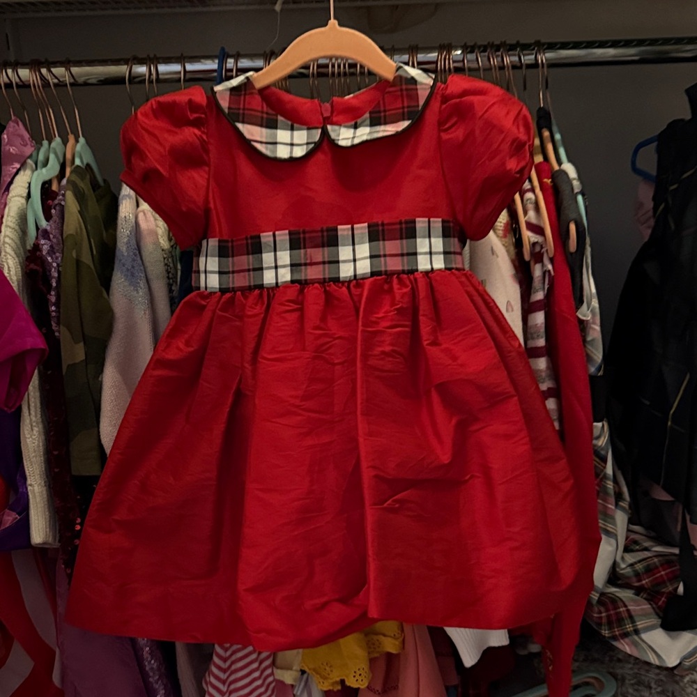 Christmas Dress with Tartan Accents 18Months